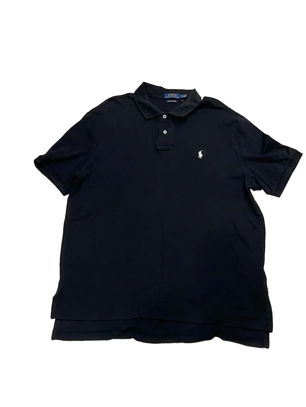 Polo Ralph Lauren Polo Shirt Mens XL Black White Pony Pima Cotton Soft Touch